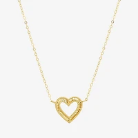Womens 10K Gold Heart 16 Inch Pendant Necklace