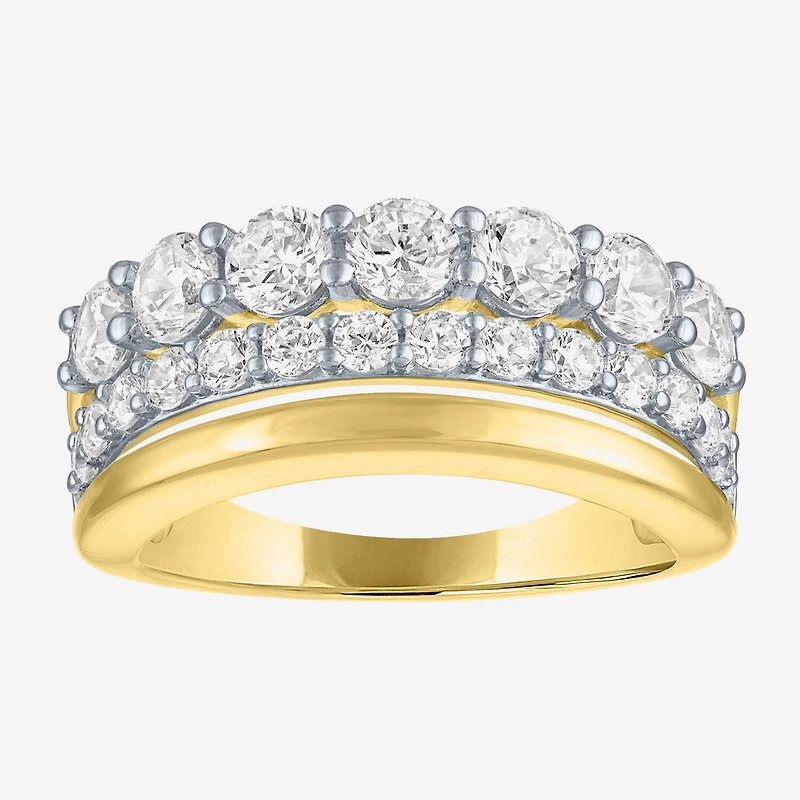 Diamond Addiction (Si2-I1, G-H) Womens 2 CT. T.W. Lab Grown White 14K Gold Over Silver Cocktail Ring