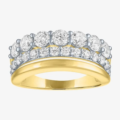Diamond Addiction (Si2-I1, G-H) Womens 2 CT. T.W. Lab Grown White 14K Gold Over Silver Cocktail Ring
