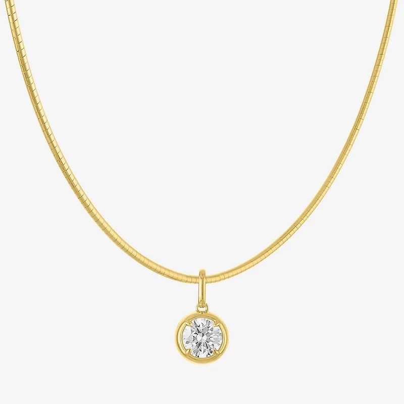Diamond Addiction (G-H / Si2-I1) Womens 1/ CT. T.W. Lab Grown White Diamond 14K Gold Over Silver Inch Pendant Necklace