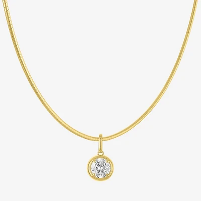 Diamond Addiction G-H / Si2-I1 Womens 1 CT. T.W. Lab Grown White Diamond 14K Gold Over Silver 18 Inch Pendant Necklace