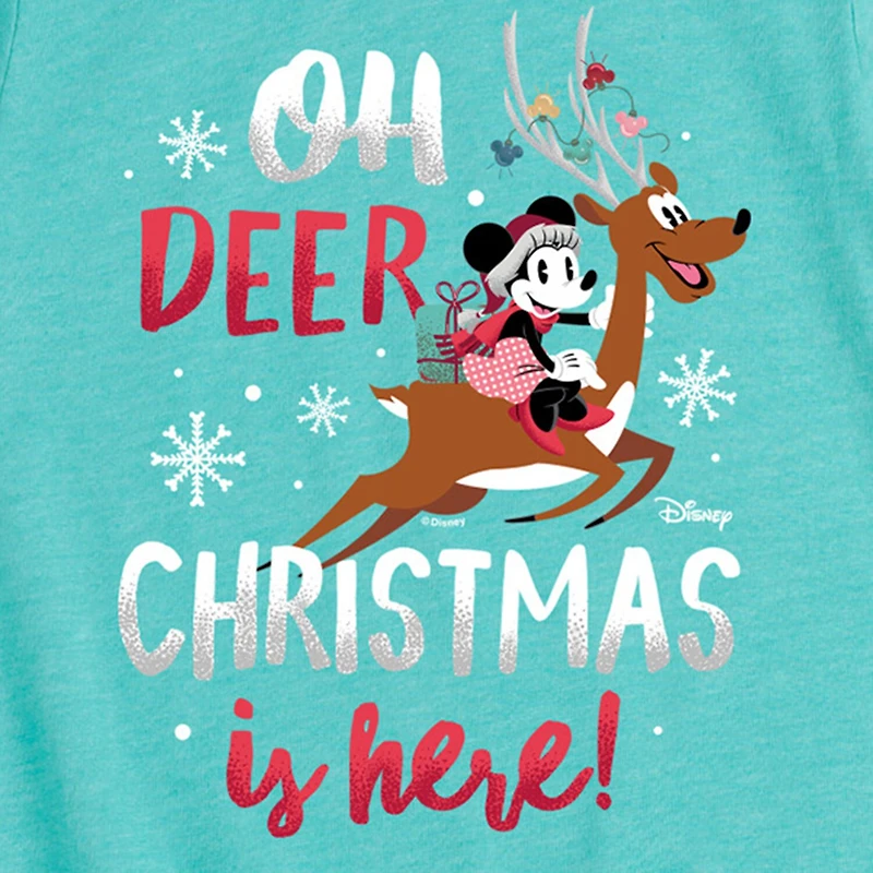 Disney Collection Girls Round Neck Short Sleeve Regular Fit Minnie Mouse Graphic T-Shirt