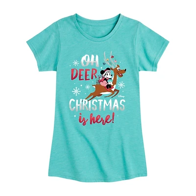 Disney Collection Girls Round Neck Short Sleeve Regular Fit Minnie Mouse Graphic T-Shirt