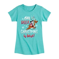 Disney Collection Girls Round Neck Short Sleeve Regular Fit Minnie Mouse Graphic T-Shirt