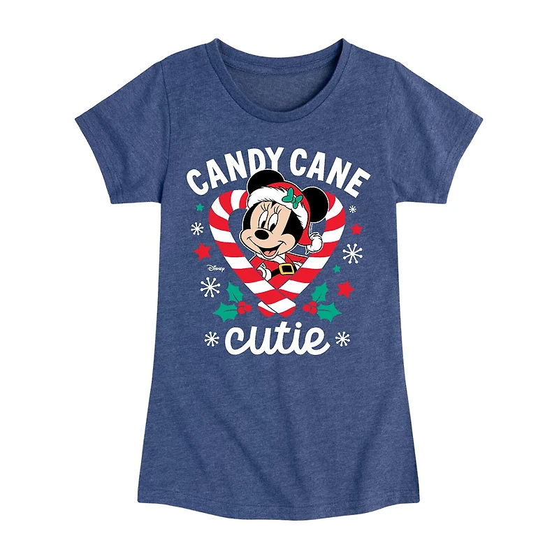 Disney Collection Girls Round Neck Short Sleeve Regular Fit Minnie Mouse Graphic T-Shirt