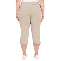 Hearts Of Palm Womens Plus Straight Mid Rise Capri Pant