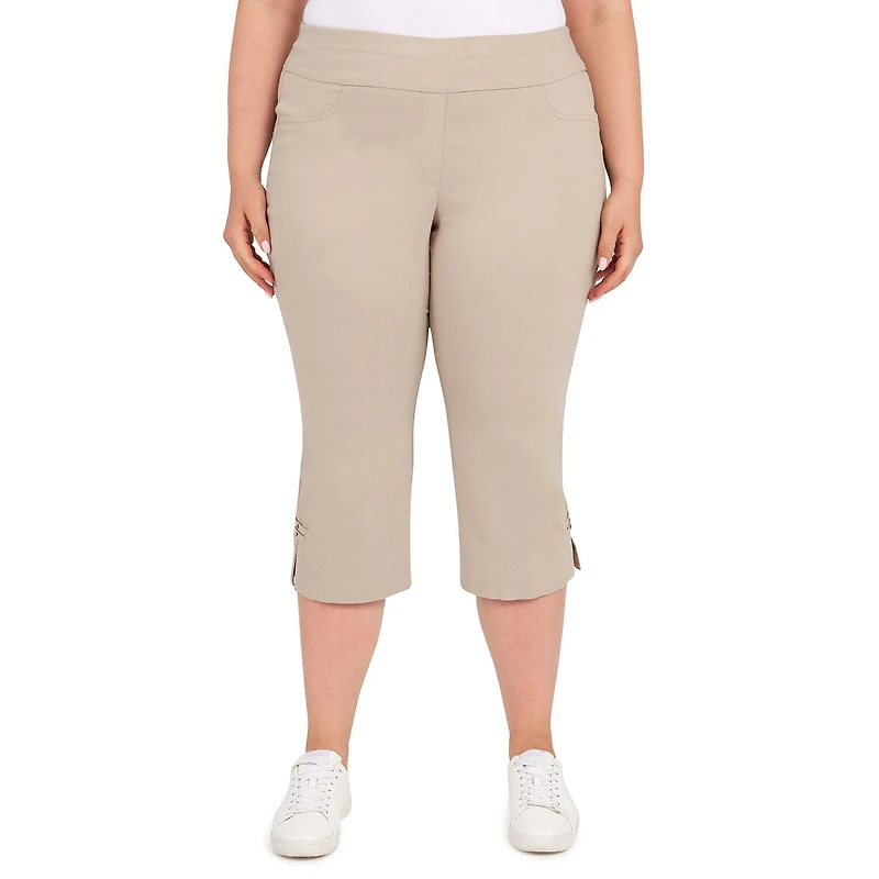 Hearts Of Palm Womens Plus Straight Mid Rise Capri Pant