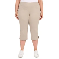 Hearts Of Palm Womens Plus Straight Mid Rise Capri Pant