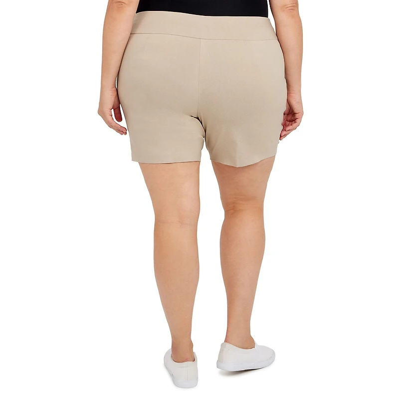 Hearts Of Palm Womens Mid Rise Plus Pull-On Short