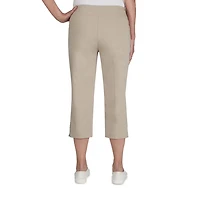 Hearts Of Palm Womens Petite Straight Mid Rise Capri Pant