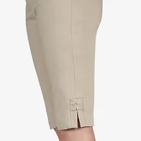 Hearts Of Palm Womens Petite Straight Mid Rise Capri Pant