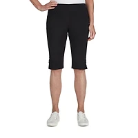 Hearts Of Palm Womens Petite Straight Mid Rise Skimmer Pant
