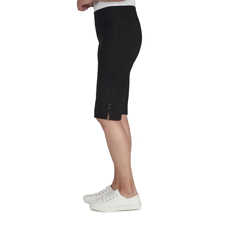 Hearts Of Palm Womens Petite Straight Mid Rise Skimmer Pant
