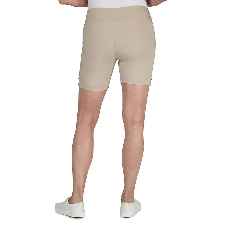 Hearts Of Palm Womens Mid Rise Petite Pull-On Short