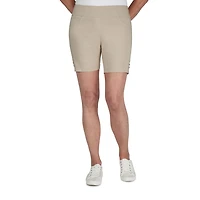 Hearts Of Palm Womens Mid Rise Petite Pull-On Short