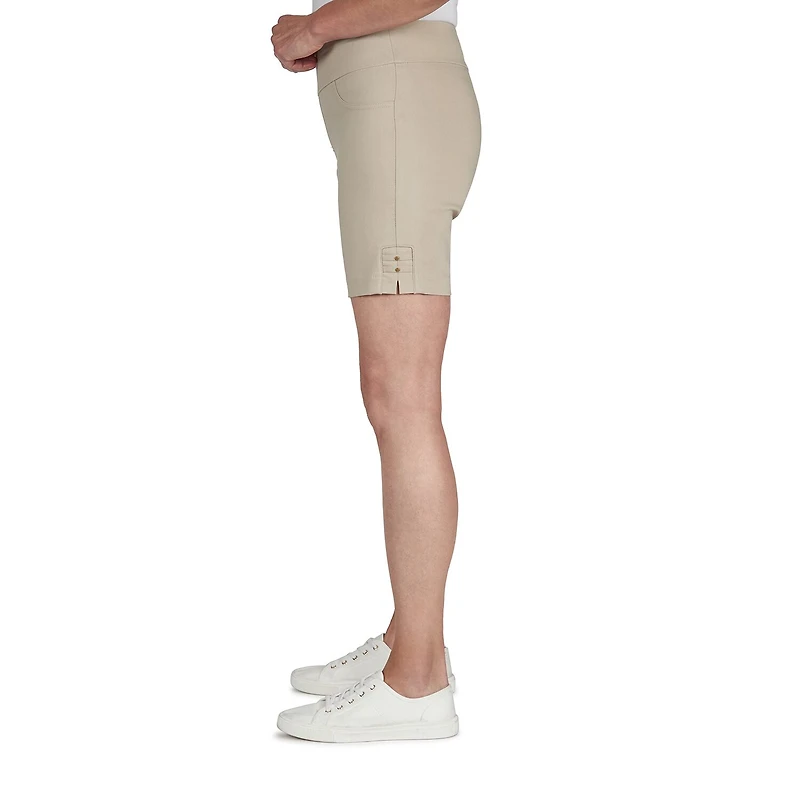 Hearts Of Palm Womens Mid Rise Petite Pull-On Short
