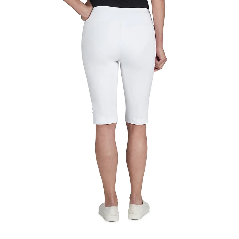 Hearts Of Palm Womens Petite Straight Mid Rise Skimmer Pant