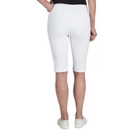 Hearts Of Palm Womens Petite Straight Mid Rise Skimmer Pant