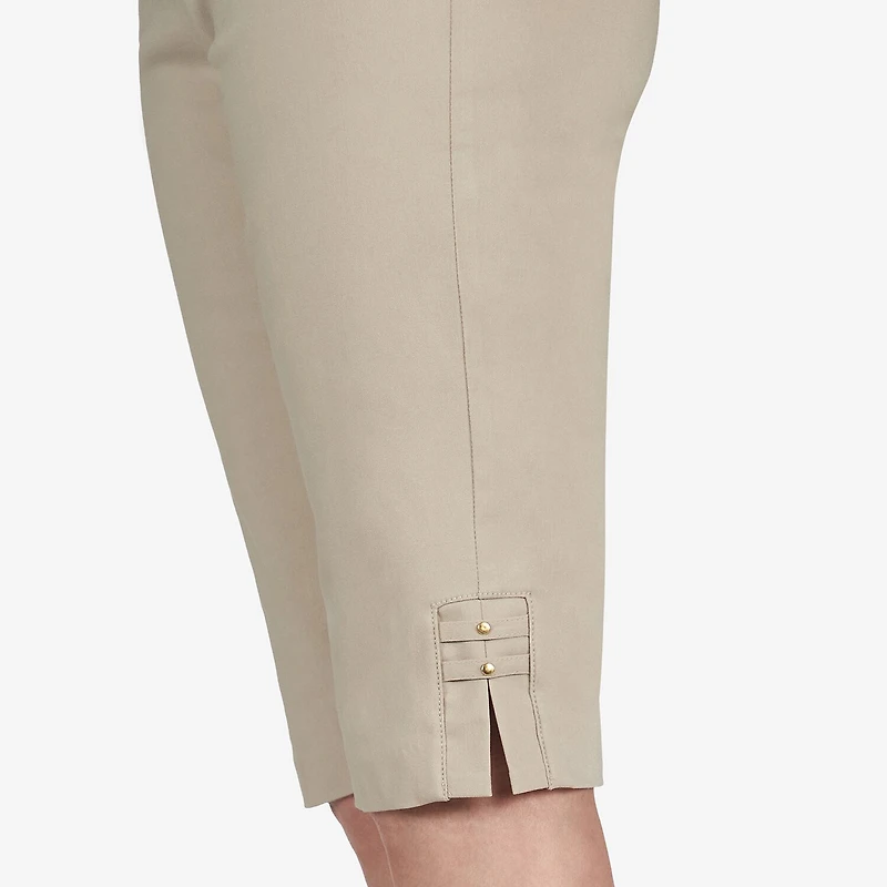 Hearts Of Palm Womens Straight Mid Rise Capri Pant