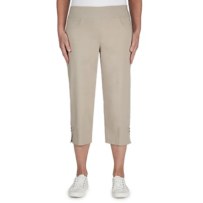 Hearts Of Palm Womens Straight Mid Rise Capri Pant