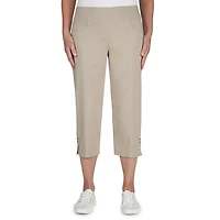 Hearts Of Palm Womens Straight Mid Rise Capri Pant
