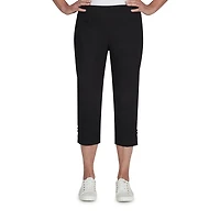 Hearts Of Palm Womens Petite Straight Mid Rise Capri Pant