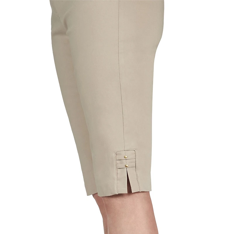 Hearts Of Palm Womens Straight Mid Rise Skimmer Pant