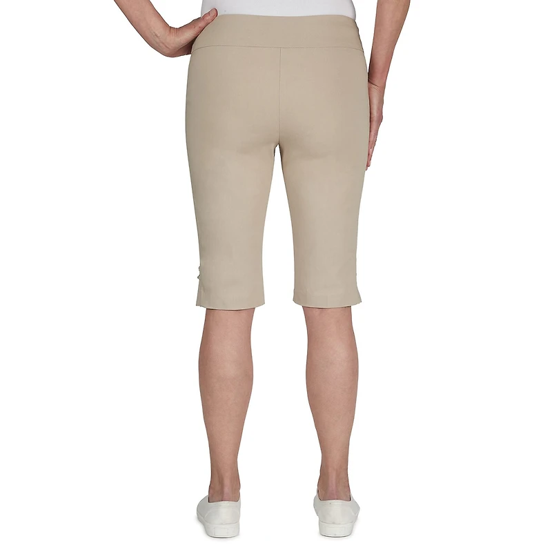 Hearts Of Palm Womens Straight Mid Rise Skimmer Pant