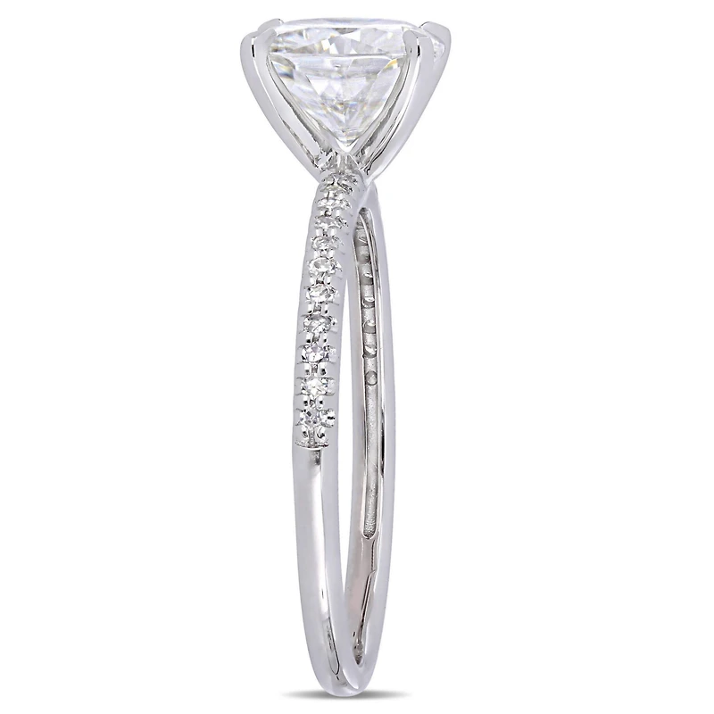 Womens 1/10 CT. T.W. White Moissanite 14K Gold Engagement Ring