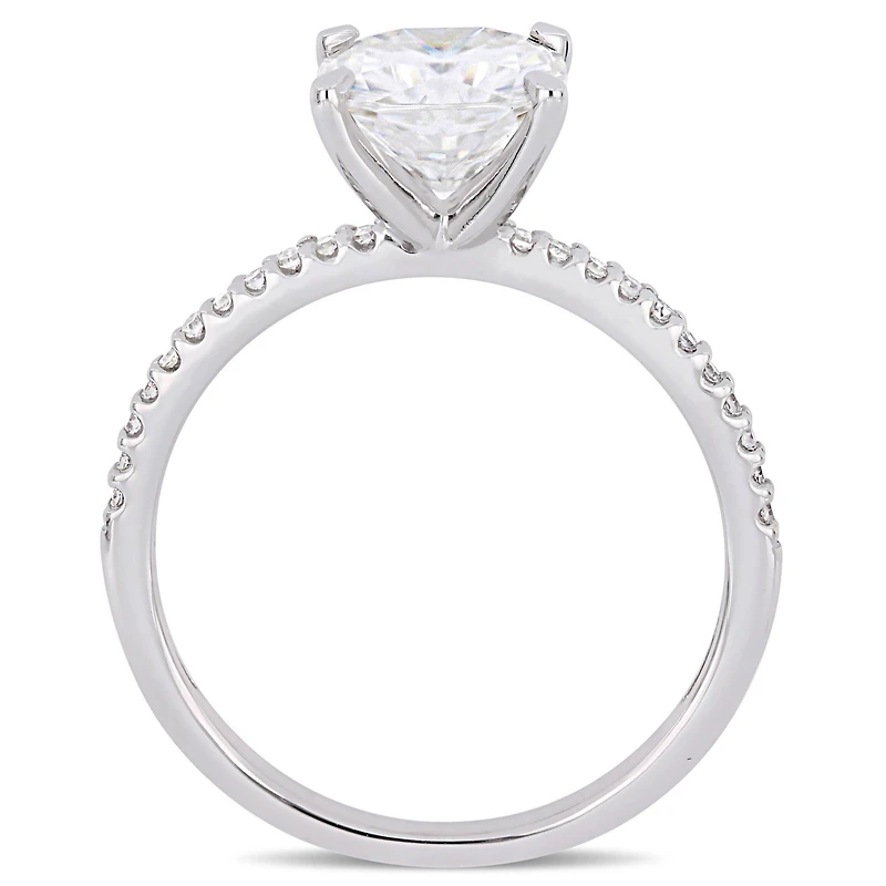 Womens 1/10 CT. T.W. White Moissanite 14K Gold Engagement Ring