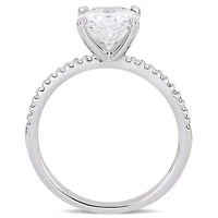Womens 1/10 CT. T.W. White Moissanite 14K Gold Engagement Ring