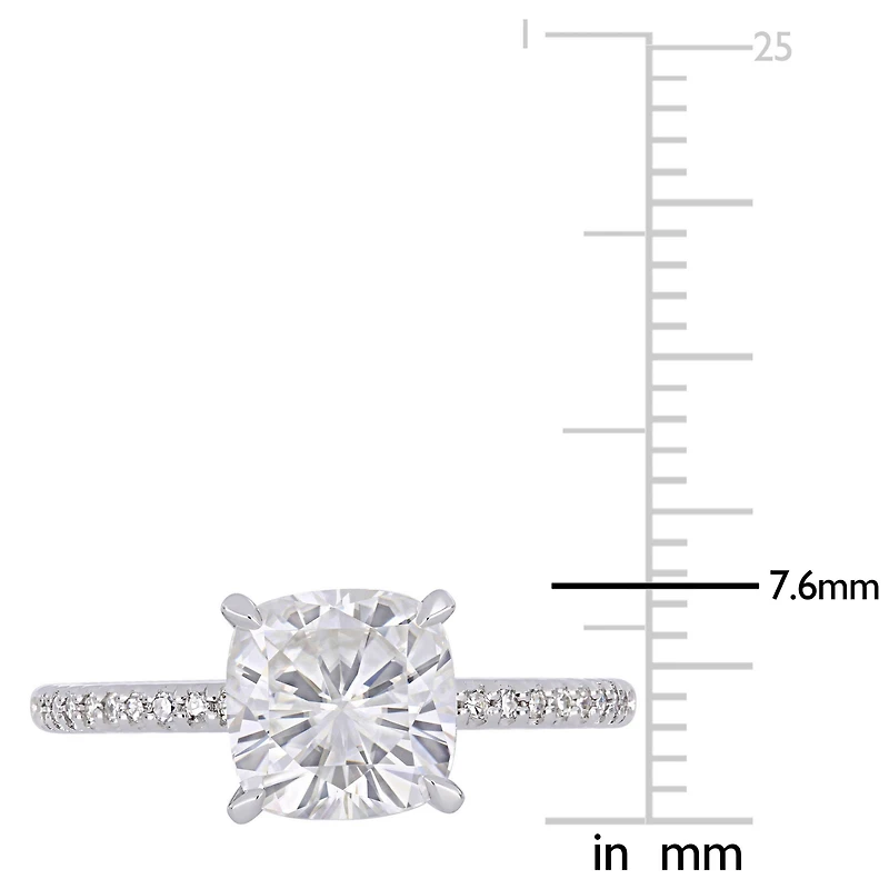 Womens 1/10 CT. T.W. White Moissanite 14K Gold Engagement Ring