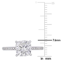 Womens 1/10 CT. T.W. White Moissanite 14K Gold Engagement Ring