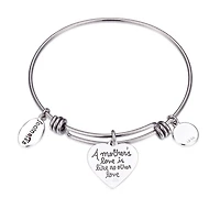 Footnotes Mom Womens Crystal Stainless Steel Round Bangle Bracelet