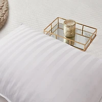 Blue Ridge Home Fashions 350 Thread Count Damask Stripe White Down Pillow