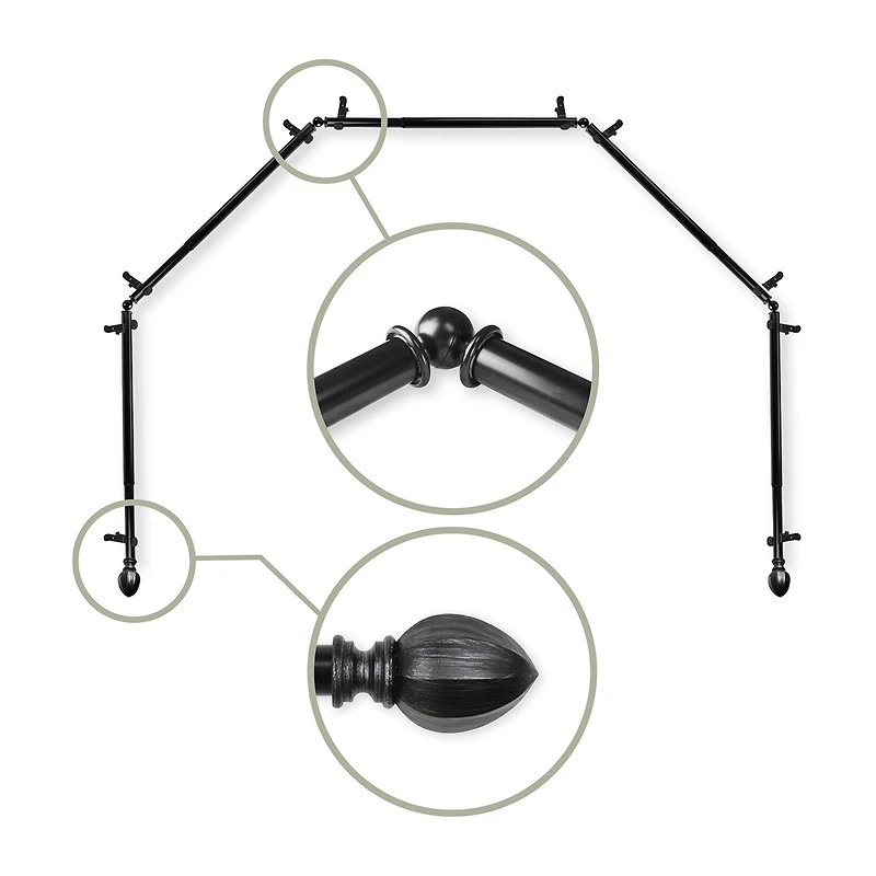Rod Desyne Garnet 5-Sided Bay Window