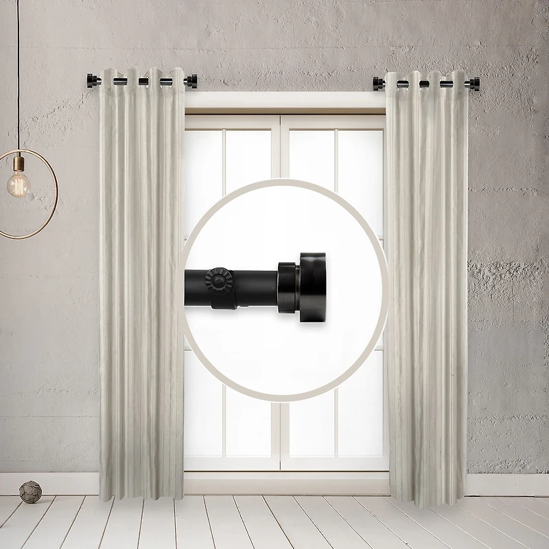 Rod Desyne (Set Of 2) Basic Side 1 Adjustable Curtain