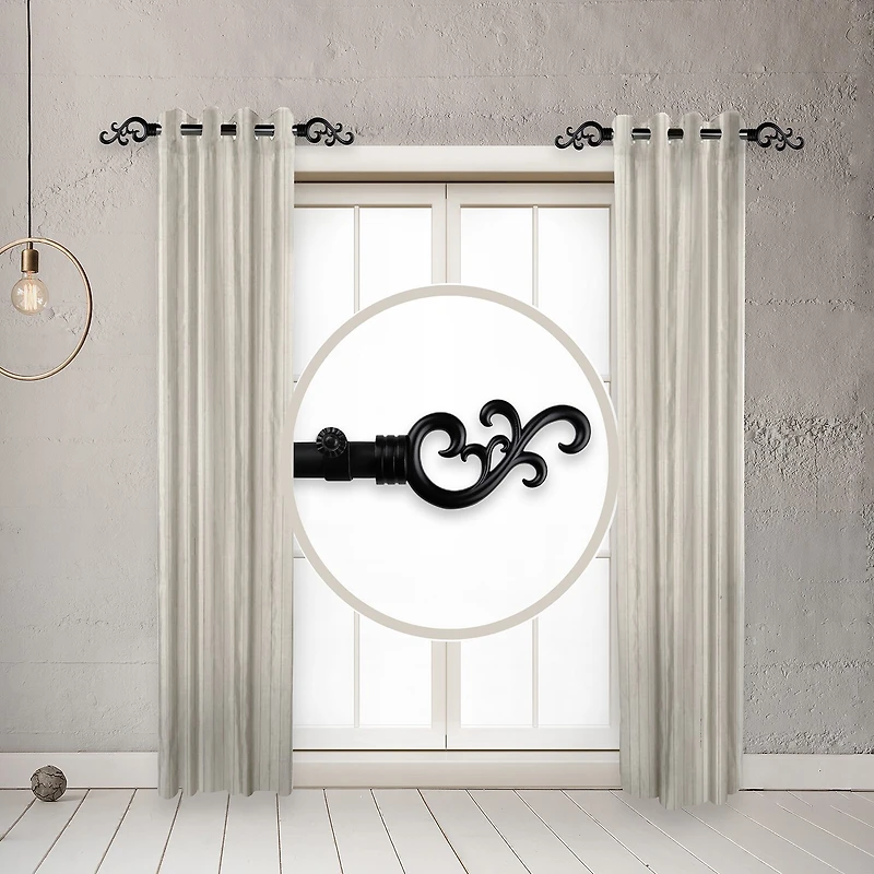 Rod Desyne (Set Of 2) Madeline Side 1 Adjustable Curtain