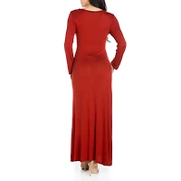 24/7 Comfort Apparel Womens Long Sleeve Maxi Dress