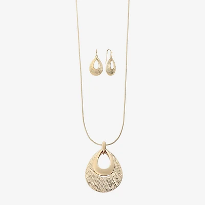 Liz Claiborne Pendant Necklace And Drop Earring Womens 2-pc. Jewelry Set