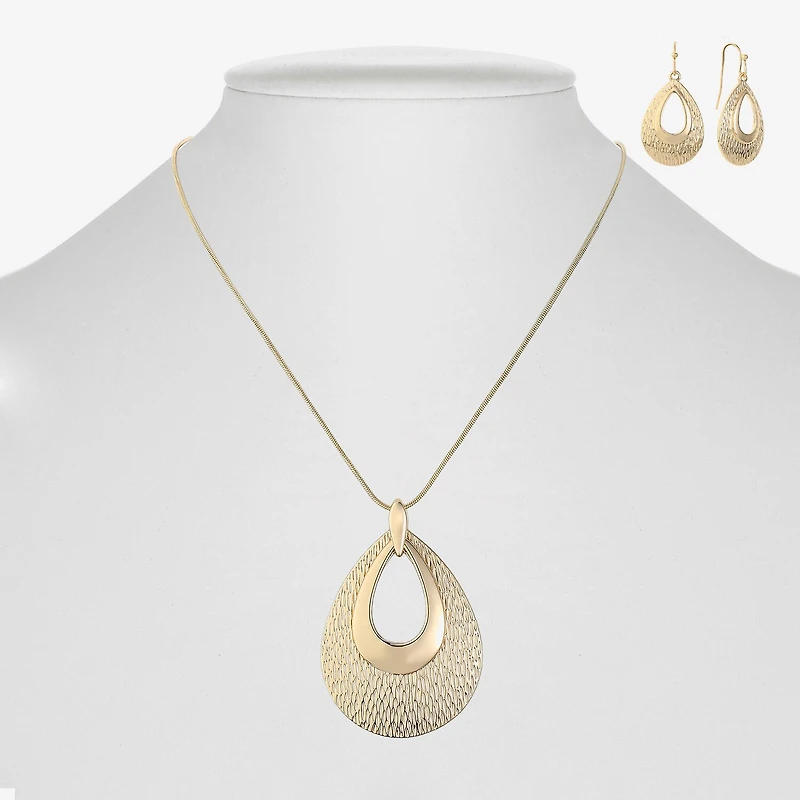 Liz Claiborne Pendant Necklace And Drop Earring Womens 2-pc. Jewelry Set