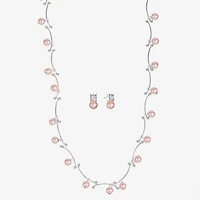 Monet Jewelry Timeless Collar Necklace And Stud Earring Womens Simulated Pearl 2-pc. Set