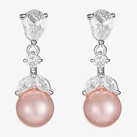 Monet Jewelry Timeless Womens Simulated Pearl Hypoallergenic Drop Earrings