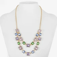 Monet Jewelry Layered Womens Pink Glass 18 Inch Strand Necklace