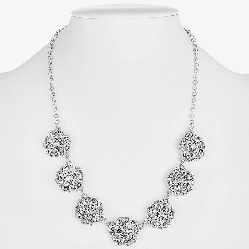 Monet Jewelry Timeless Rose Womens 17 Inch Collar Necklace