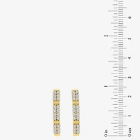 (H-I / I1) Womens 1 CT. T.W. Lab Grown White Diamond 10K Gold 25.6mm Hoop Earrings