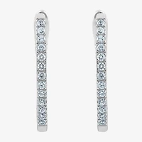 (H-I / I1) 1/4 CT. T.W. Lab Grown White Diamond 10K or Yellow Gold 16.4mm Hoop Earrings