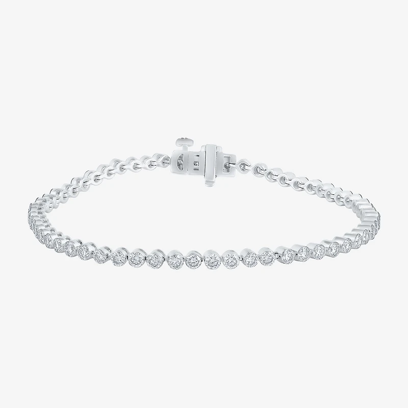 Floating Diamonds (F / Vs2) Womens 5 CT. T.W. Lab Grown White Diamond 14K Gold 7.25 Inch Tennis Bracelet