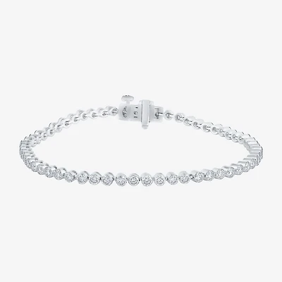 Floating Diamonds (F / Vs2) Womens 5 CT. T.W. Lab Grown White Diamond 14K Gold 7.25 Inch Tennis Bracelet