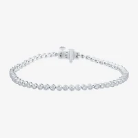 Floating Diamonds (F / Vs2) Womens 5 CT. T.W. Lab Grown White Diamond 14K Gold 7.25 Inch Tennis Bracelet